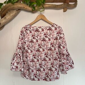Jane and Delancey Floral Print Bell Sleeve  Women's Top